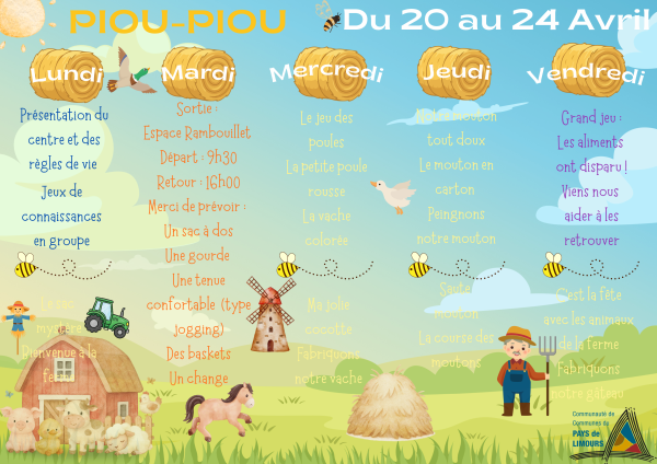 Planning vacances de Printemps - 1 - 1