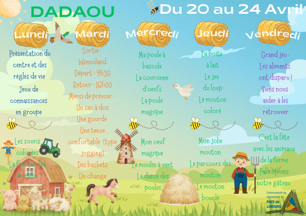 Planning vacances de Printemps - 1 - 2