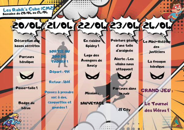 Planning vacances de Printemps ELEM - 1 - 5