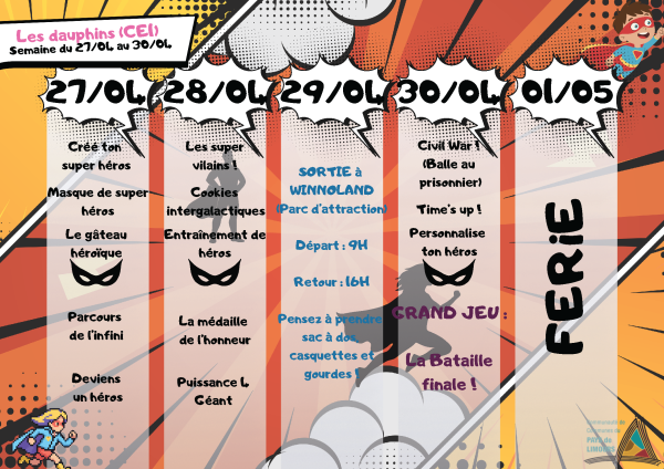 Planning vacances de Printemps ELEM - 2 - 2