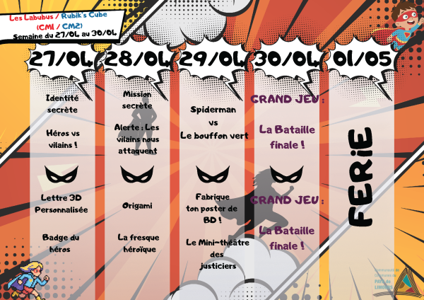 Planning vacances de Printemps ELEM - 2 - 4