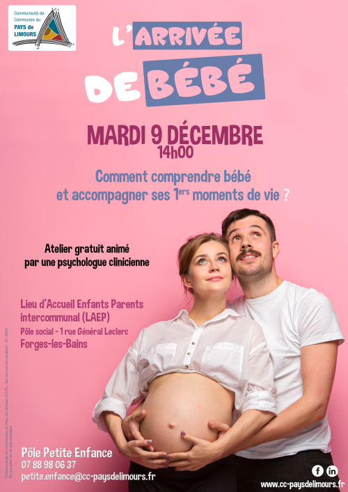 Affiche l&aposarrivée de bébé - décembre 2025