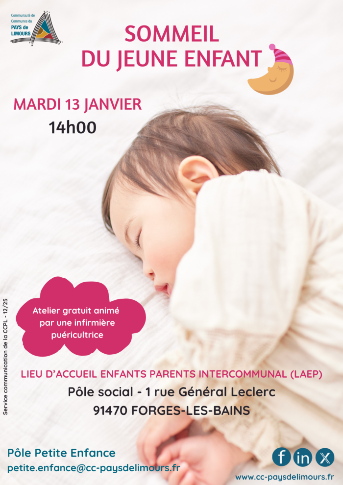 Atelier sommeil du jeune enfant, 13 janvier 2026