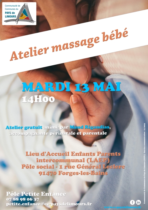 Affiche massage bébé mai 2025