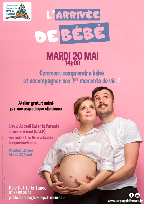 Affiche réunion l&aposarrivée de bébé mai 2025