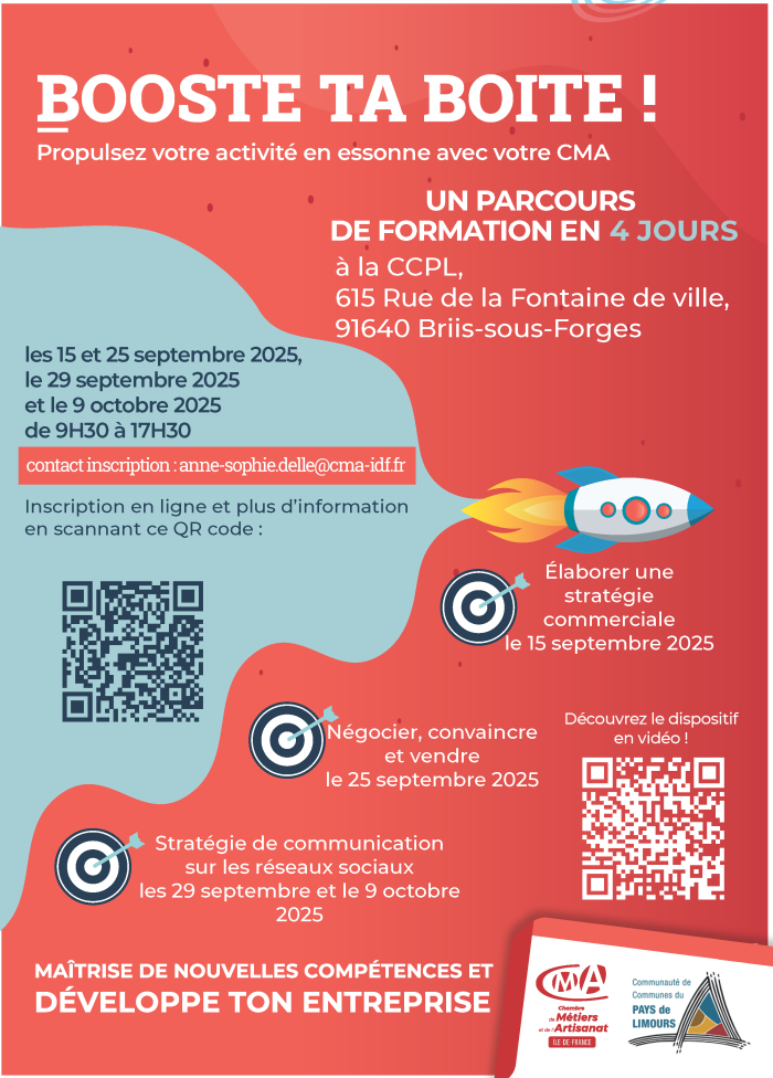Affiche Booste ta Boite septembre / octobre 2025