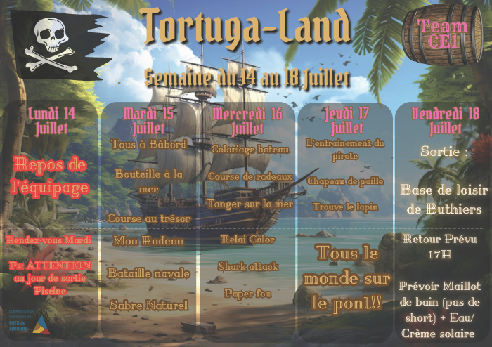 Planning ACM Élémentaire - 14 et 18 juillet - 2
