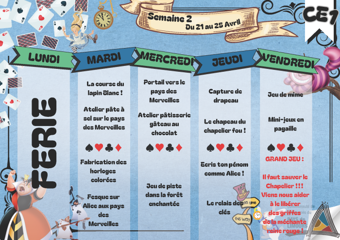 Semaine 1 CE1 - Du 14 au 18 avril