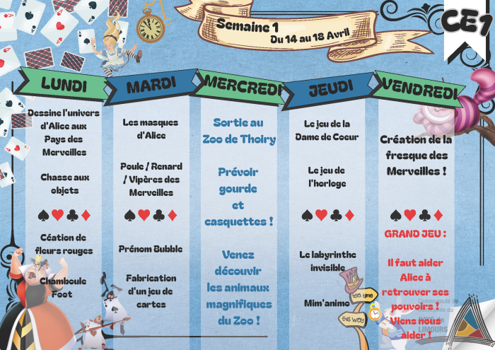 Semaine 1 CE1 - Du 14 au 18 avril