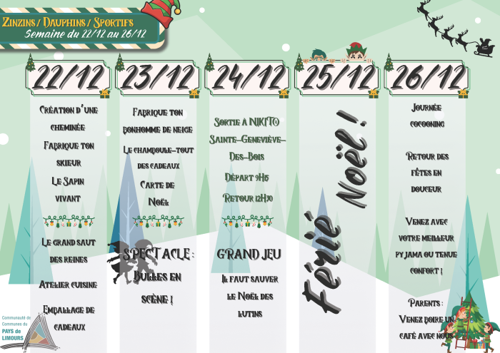 Planning vacances Noël 2025 1 - élémentaires 2025
