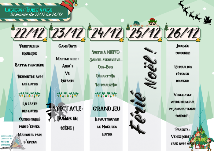 Planning vacances Noël 2025 2 - élémentaires 2025