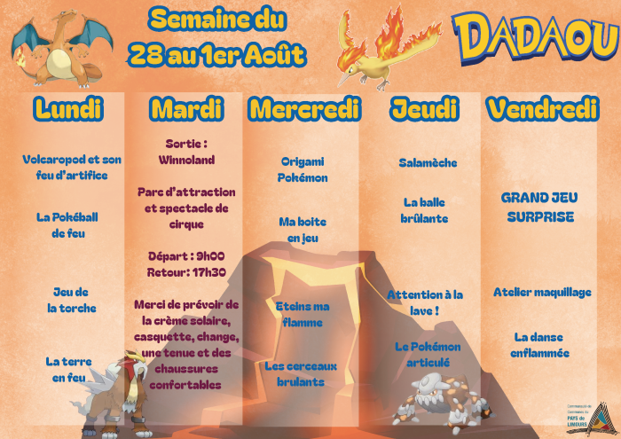 Planning ACM Maternel - 28 et 1er août - 2