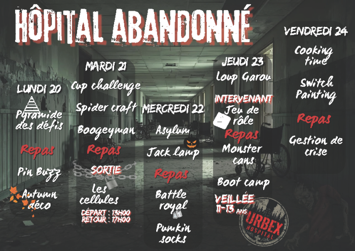 Programme du 20 au 24 octobre 2025, ACM jeunesse