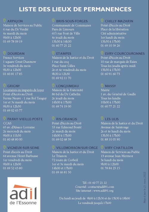 Permanences ADIL 2025