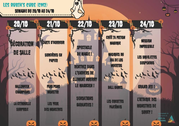 Programme vacances ACM élémentaire du 20 au 24 - les rubik&aposs cube (CM2)